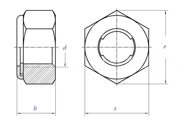 Stainless Steel All Metal Lock Nut Din 980 Self Locking Nut